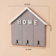 1 个 2D 简约乡村木质墙壁钥匙挂钩，1 个 2D“HOME”字母墙壁挂钩，适用于入口、客厅装饰、悬挂钥匙、衣服、小物品、商业酒店装饰 - 彩色 - 查看 6