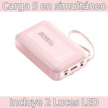 Batería Portátil para Celular 2025 - Nueva Versión: Gran Capacidad de 20000mAh, Pila Portátil Mini con 4 Cables Incluidos. Compacta y Ultraportátil para Todos los Celulares, Tabletas y Dispositivos - 2 Luces LED para Apagones y Outdoor - Permitida en Aviones - Serie Jiditech A20/A20Pro. - A20-Rosa - Ver 7