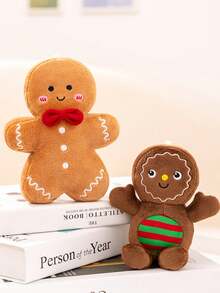 17 cm/6,7 cala Świąteczny Piernikowy Ludzik Pluszowe Zabawki Symulowane Kreskówki Pluszowe Zwierzęta Pluszowe Lalki Prezenty Świąteczne Dekoracje Choinkowe Wigilia Dekoracje Kreatywne Prezenty Dla Dzieci Urodziny Dom Dziewczęcy Wystrój Pokoju Boże Narodzenie - Brązowy - Zobacz 3