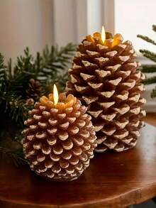Candle Silicone Mold, Beautiful Creative Pine Cone Candle Mold, Suitable For Aromatherapy Candles, Resin Casting, Plaster Crafts, Home Decoration Ornaments And Holiday Gifts Handmade Craft Tools Christmas Decorations Room Decor Christmas, Christmas Gifts - White - View 1