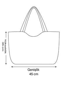 Liora Cotton Herringbone Pattern Tote Bag – Lightweight, Modern Everyday Bag 45*35 - Yellow - View 4