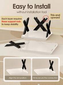 9/6 Layer Narrow Entrance Shoe Rack Plastic Vertical Shoe Storage Box, Space Saving, Independent Shoe Storage Rack, Shoe Storage Organizer, Shoe Holder, Tall Shoe Tower, Easy To Install, Corridor Storage Rack For Shoes, Clothes, Hats, Bags, Books, Home Accessories,Plastic Material, Consumables - White & Black - View 4