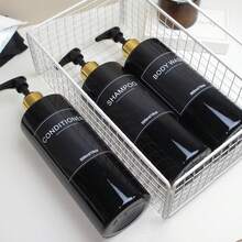 3pcs/Set 500ml Refillable Shampoo, Conditioner, Body Wash Dispenser Bottles For Bathroom
