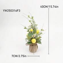 3 pièces Charmant arbre de citron artificiel avec corde de toile de jute - Mini plante en pot pour la décoration de la maison et du bureau, parfait pour une utilisation intérieure/extérieure, affichage saisonnier polyvalent
