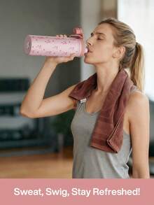 18/26/40盎司不锈钢保温运动水瓶，带吸管盖，宽口设计，双层防漏，保冷24小时，保温12小时 - 18oz粉紅蝴蝶結 - 查看 11