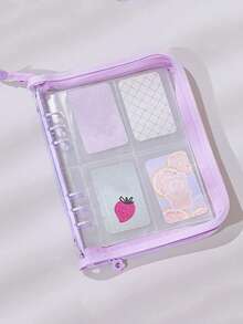 A6/A5 Binder 6 Ring Cover PVC Notebook Shell With Zipper Glitter Loose Leaf Photo Album, Sparkling A6/A5 Budget Binder For Cash Budget System, Journaling, Planner, Random Style/Color, Perfect Gift For Halloween, Christmas, Weddings, Various Other Holidays, Travel Notebook ( Color Style Random )