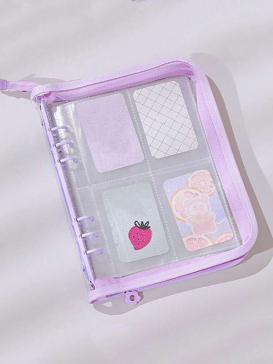 A6/A5 Binder 6 Ring Cover PVC Notebook Shell With Zipper Glitter Loose Leaf Photo Album, Sparkling A6/A5 Budget Binder For Cash Budget System, Journaling, Planner, Random Style/Color, Perfect Gift For Halloween, Christmas, Weddings, Various Other Holidays, Travel Notebook ( Color Style Random )