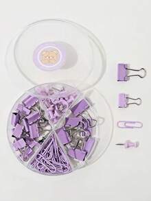 1 Set multifunktionale Büroklammer-Sortiment - gemischte Farben Büroklammern, Clips mit langem Schwanz, Reißzwecken & Schmetterlingsclips Büroorganizer-Set mit kreativem Design, ideal für Schulmaterial, Studien-Accessoires, Schreibtischorganisation, Homeoffice und Weihnachtsgeschenkset