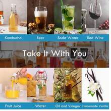 5/3/2/1pc/2oz Oscillating Top Glass Juice Bottle Set - Mini Glass Bottles With Oscillating Top LIDS, Suitable For Homemade Beverages, Extracts, Candies, Handicrafts And Party Decorations, Reusable Filling, Travel Accessories