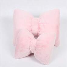 1 件可爱粉色蝴蝶结毛绒颈枕和腰部支撑垫，汽车头枕 - 均碼 - 查看 5