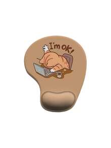 硅胶腕托鼠标垫，6 种款式可爱卡通猫咪设计，防滑支撑，适合家庭和办公室，柔软舒适的手绘风格，22.81x19.2 厘米，办公室腕托，卡通猫咪图案，柔软硅胶材质