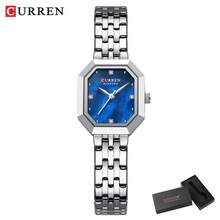 CURREN Women's Wristwatch, Elegant Quartz Watch, Rectangular Dial, Stainless Steel Band, Vintage Minimalist Style Dress Watch - Multicolor - View 16