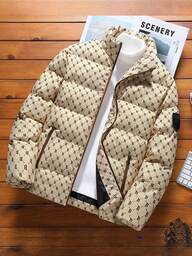 2024 Vinter herr casual lös passform långärmad vadderad kappa