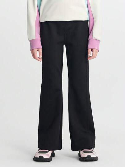 Balabala Bala Tween Girl Fleece-Lined Flared Pants 2025 Fall/Winter, Warm Bottoms