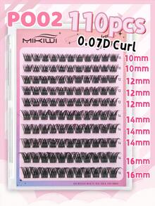 110Piece Self-Adhesive Wispy Cluster Lash Kit – No Glue / No Remover Press-On Cluster Lashes With Tweezers, Natural Soft Lightweight Reusable Lash Clusters, Pre-Glued Eyelashes For Easy DIY Daily & Party Wear - C - 查看 7