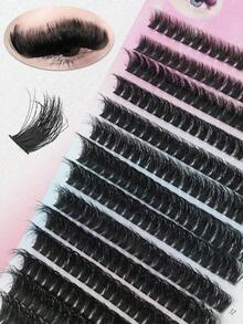14 Rows 80D Thick False Mink EyelashesMix 8-16mm Length, 3D Effect Individual Cluster EyelashesFor DlY Eyelash Extension - D - View 3