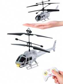 1 pieza Helicóptero RC, material resistente a choques, helicóptero de control remoto por gestos. Regalo de Navidad, Halloween, decoración de Halloween, juguete de drone RC con luces LED (con versión de control remoto y versión sin control remoto, ligera variación de tamaño debido a la medición manual, colores de accesorios enviados al azar)