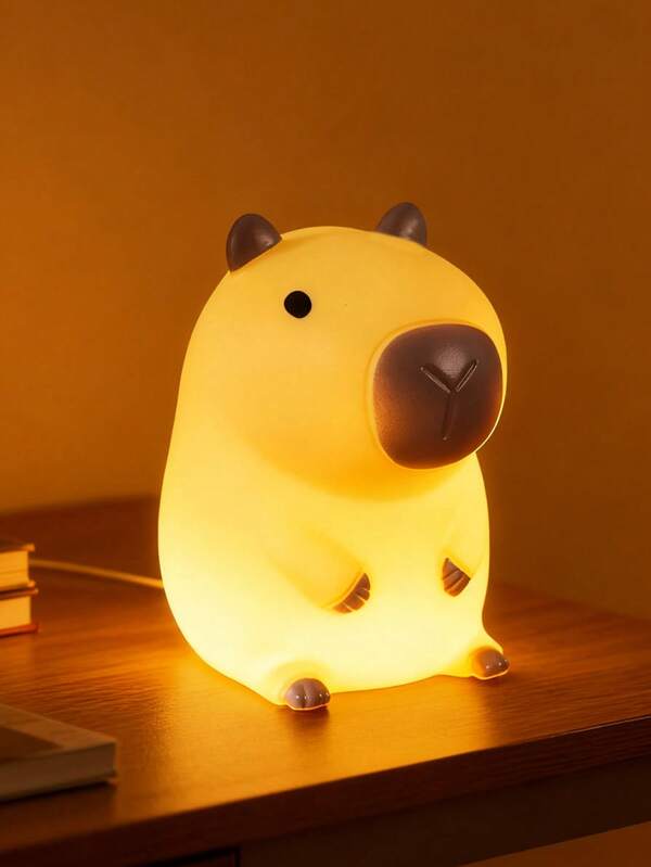 Luz nocturna linda de Capibara, luz nocturna de Búfalo, luz LED suave. Interruptor de palanca, luz nocturna de animal de novedad, adecuada para escritorio, dormitorio, decoración del hogar, regalo de cumpleaños y Navidad, adorno, compañero de sueño