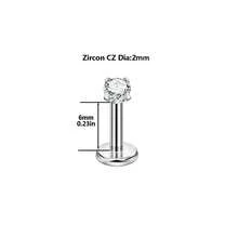 G23 Titanium Hypoallergenic Flat Back Nose Ring Studs Inlaid CZ Nose Nails 16G Internally Threaded Labret Medusa Lip Studs For Tragus Cartilage Piercing Jewelry Internally Threaded Nose Rings Studs Red Pink Blue Black 2mm 3mm 4mm 5mm Piercing Jewelry Decoration For Women