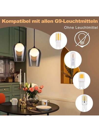 Ch elier Dining Tafel Vintage Glass Flame G9 Verlichting Hang Zwart Height Adjustable Bedroom Living Room (No Source) view 2