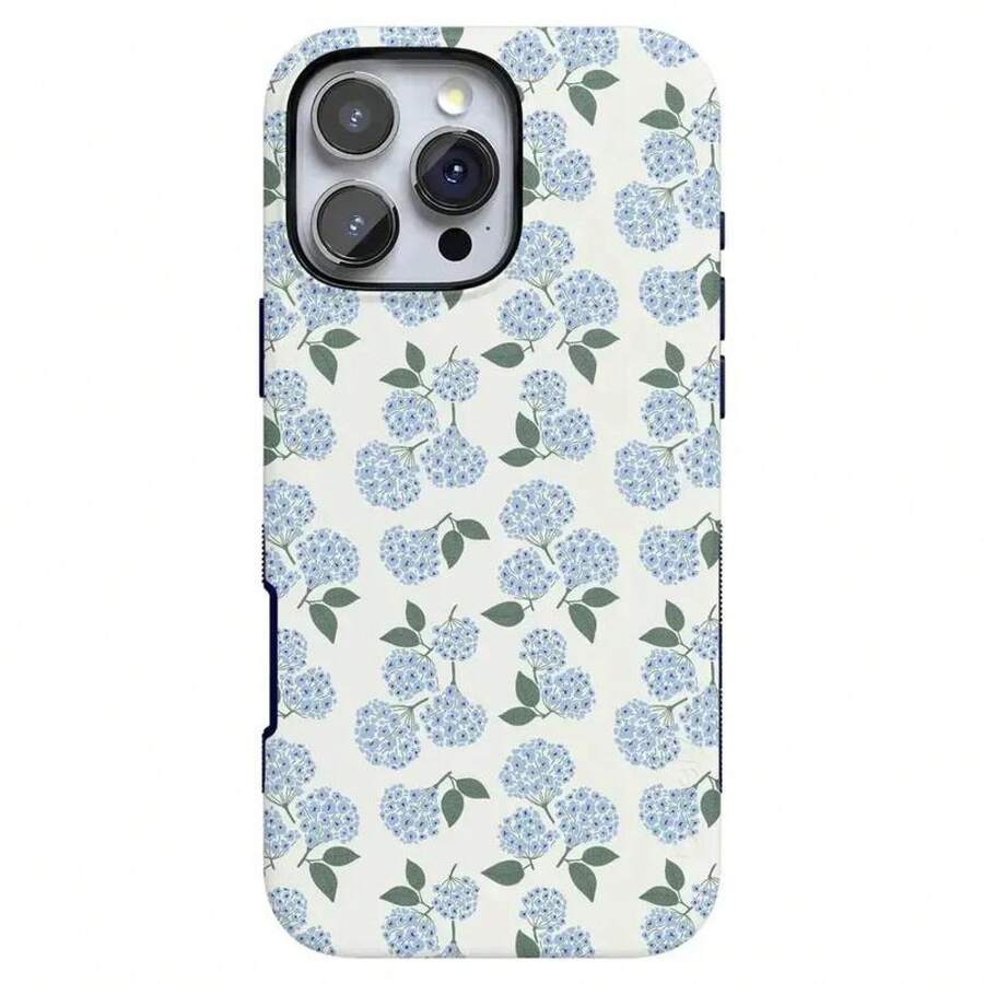 Blue Hydrangea Case Tropical Floral Phone Case For IPhone 16 15 14 13 12 11 Pro Max Waterproof Protective Cover - 混合色1 - 查看 1