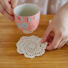 复古杯垫，手工编织隔热垫，创意镂空钩针装饰垫，适用于饮料、家居、客厅、酒店、乔迁礼物