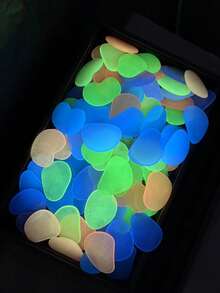 53pcs Large Flat Glow In The Dark Colorful Luminous Stones, Suitable For Garden, Pathway, Yard Outdoor Decor, Landscape, Christmas Party DIY, Aquarium, Fish Tank, Indoor And Outdoor Use - Multicolor - View 7