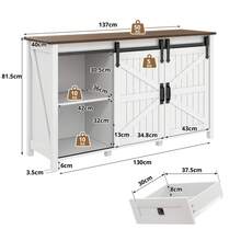 Multifunctional Kitchen Buffet – 138cm Sideboard With Drawer, Shelf Doors And Adjustable Shelves – Modern Design With Tip-Over Protection, For Kitchen, Living Room And Family Room. - 白色+中密度纖維板 - 查看 10