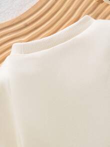 Baby Girl Clothes For Toddlers Fall And Winter Clothes Ruffled Crew Neck Bow Pullovers Sweatshirts Jogging Pantsuit Sets - Apricot - View 5