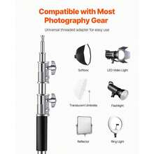 Adjustable Stainless Steel Photography Light Stand - Max Height 10.83 Ft / 330 Cm - Durable & Portable Studio Equipment For Professional Lighting Setup