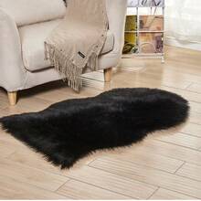 1 pieza Alfombra de peluche suave de piel sintética, Alfombra suave para dormitorio, Alfombra esponjosa, Alfombra shaggy para sala de estar, Alfombra gruesa, Alfombra de otoño/invierno