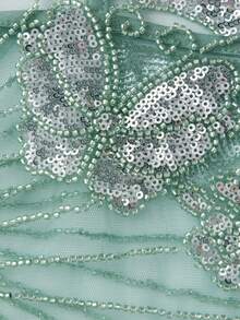 Women Y2k Fairy Sequin Butterfly Cami Tops Sleeveless Spaghetti Strap Mesh Sheer Crop Tank Tops See Through Camisole Summer Slim Fitted Shirt Vintage Aesthetic Clothes 2000S Streetwear - Màu xanh Bạc hà - Xem 7