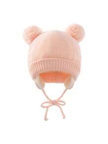 Gorro de punto bordado para bebé, cálido y cómodo, adecuado para el juego al aire libre y el uso diario de los niños pequeños - Multicolor - Ver 21