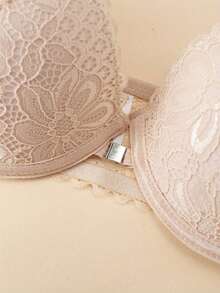 3pcs Solid Lace Deep V Underwire Bra, Sexy Comfy Push Up Bra, Women's Lingerie & Underwear - Multicolor - View 4