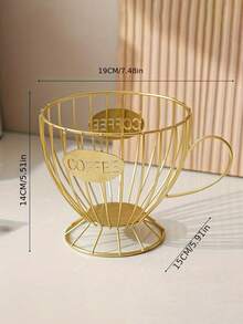 1pc Nordic-Style Metal Coffee Capsule Storage Rack - Modern Snack And Fruit Basket With Golden Accents, Durable Kitchen & Coffee Shop Home Decoration, Simple Design, Elegant Completion Of Multi-Color Available Christmas Gifts