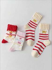 1 Pair Women's Cartoon French Fry Pattern Comfortable Soft Cute Mid-Calf Socks - Multicolor - View 11
