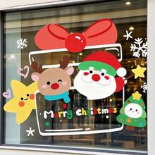 ‌1PC Cartoon Christmas Decoration Stickers - Static Cling Window Decals For Glass Door, Multiple Sizes, Festive Holiday Decorations, Cute Xmas Stickers, DIY Party Decor, Waterproof Removable Stickers, Gift For Kids & Adults Home Decor Christmas Decorations Room Decor Wall Decor Wall Stickers Wall Sticker Christmas Decorations Home - Multicolor - View 7