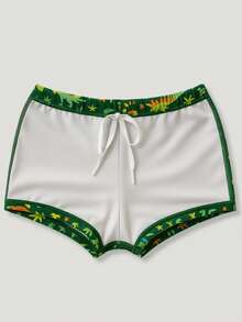 Children's Boxer Shorts Summer Printed Beach Pool Boys Boxer Shorts - Green - View 4