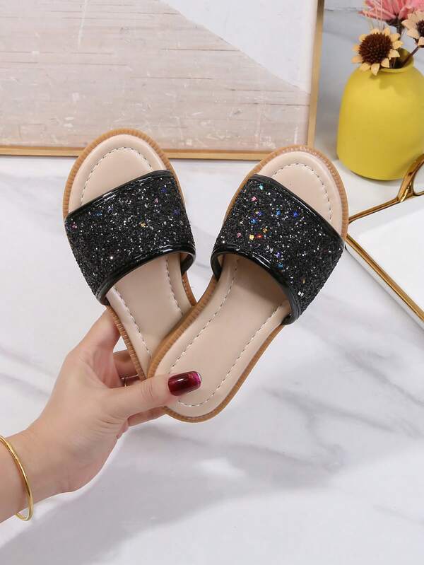 1 Pair Soft & Comfortable Fashion Girls Low-Top Flat Slippers, Suitable For Casual & Holiday Wear