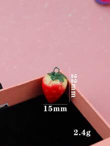 10/15/20pcs Resin Strawberry Shaped Pendant Charms, Suitable For DIY Keychain, Necklace, Jewelry Making Accessories