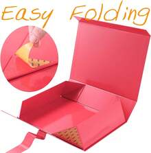 GRÜNE BOHNEN Große Geschenkbox mit Deckel für Geschenke 13x9,7x3,4 Zoll, rote magnetische Geschenkbox mit Schleife, Brautjungfernvorschlag Box (glänzend rot)