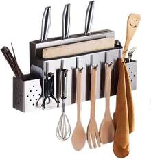 Ilios Innova Estante organizador de utensilios de cocina, rack de cocina montado en la pared multifuncional - Estante de cubiertos - Ver 13