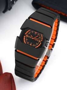 全新复古 Y2K 未来主义风格男士腕表，万圣节和圣诞节最佳礼物 - 橘色 - 查看 1