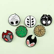 1pc Game Peripheral Hollow Knight Brooch Cute Funny Ghost Amulet Badge Metal Brooch Lapel Pin Metal Fashion Jewelry Accessories Halloween Gift - Multicolor - View 4