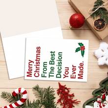 1 Set Christmas Greeting Cards, Funny Christmas Card For Husband Or Boyfriend - "Best Decision Ever" Humorous Holiday Greeting - Unique Christmas Gift, Perfect Choice For Lovers, Couples And Partners - Unforgettable Holiday Surprise - Single Piece - View 8