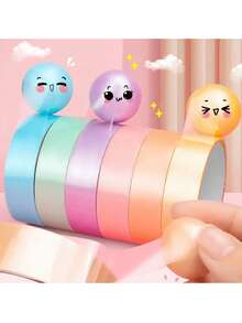 2 Stücke/3 Stücke/4 Stücke/5 Stücke, 2/3/4/5 Farben zufällig gemischt mit Klebeball Klebeband Macaron Kinder Klebedruck reduzierendes Klebeball Spielzeug zum Selbermachen