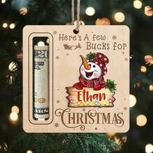 5/1 pièce Décoration d'arbre de Noël en bois - Sac à argent de Père Noël et de renne pour arbre de Noël avec fente pour l'argent, ornement suspendu pour la décoration de l'arbre de Noël, la décoration de la maison, la fête de Noël, l'événement de Noël, l'ornement thématique de Noël, la décoration de fête de Noël, Joyeux Noël, cadeau de Noël, décoration de Noël, cadeau pour les amis et la famille