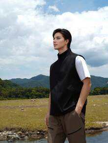 1 件女式保暖内衬无袖软壳背心夹克，适合徒步旅行、徒步、户外运动、旅行和度假、外套 - 黑色 - 查看 10