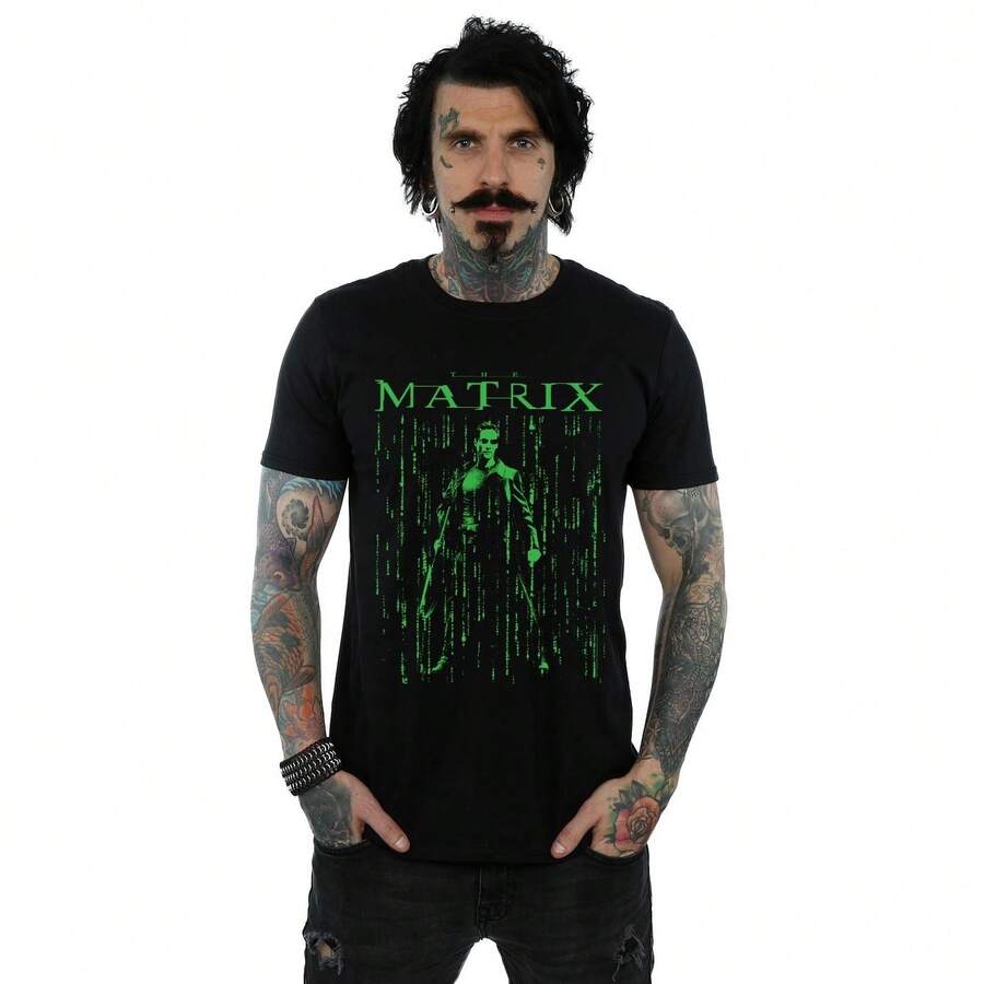 Mens Neo Neon TShirt (Black) - Coffee Brown - View 1