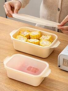 3个装食品储物盒，带按扣盖，塑料果蔬保鲜盒，微波炉和冰箱适用，多功能方形，方便储存家庭聚会、节日和日常餐食。 - 彩色 - 查看 4